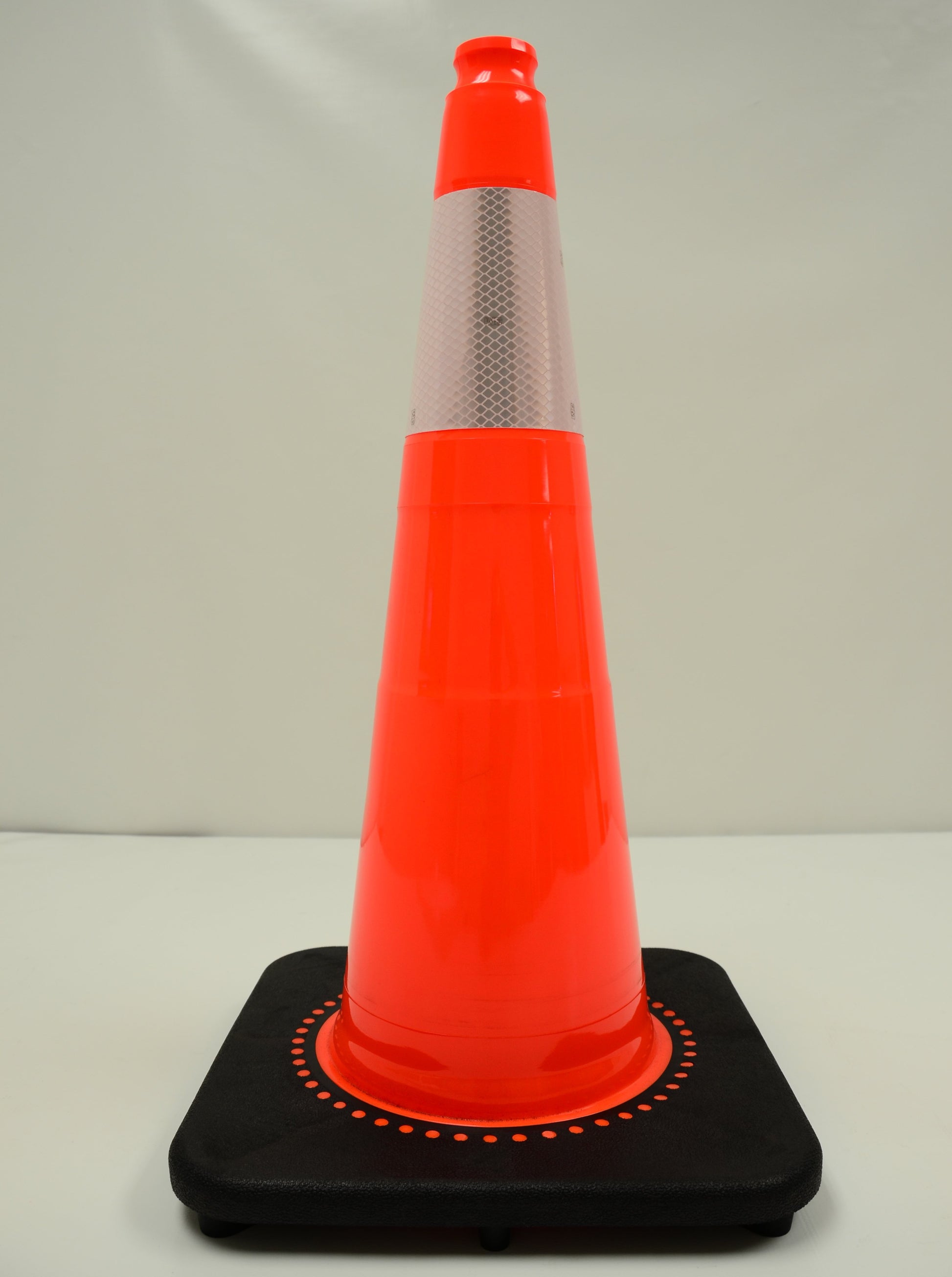 28" Slim Orange Traffic Cone Black Base, 7 lbs